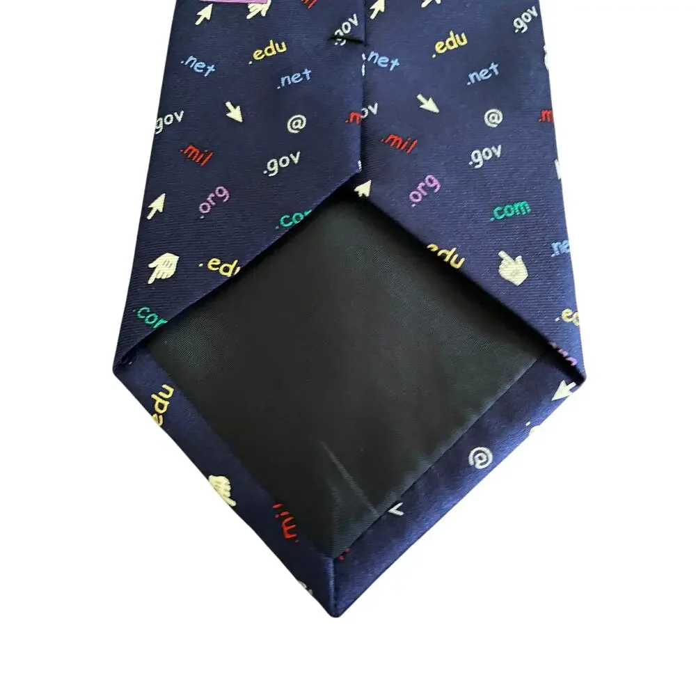 Alynn Neckwear Name That‎ Domain Silk Novelty Internet Tie Navy